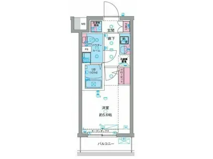 ジェノヴィア天王台(1K/1階)の間取り写真