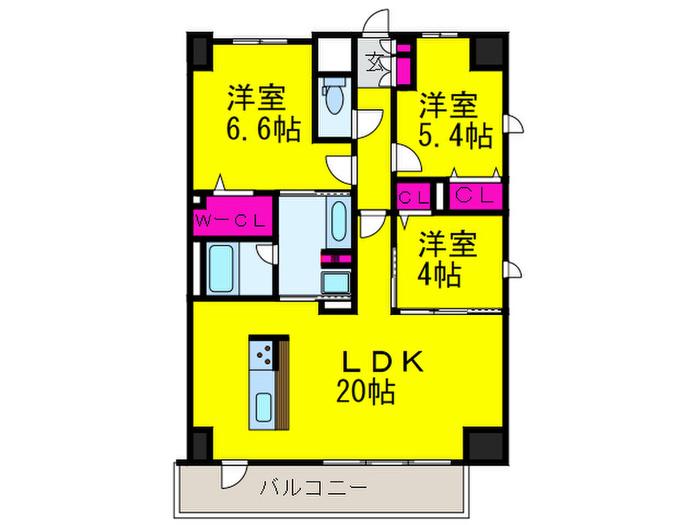 グラン ラヴィ レジデンス(3LDK/12階)の間取り写真