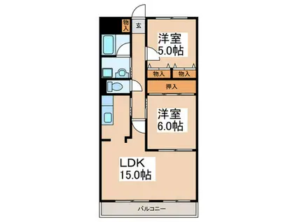 リュミエール(2LDK/1階)の間取り写真