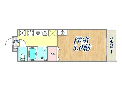 SEMPRE VITA甲東園(1K/3階)の間取り写真