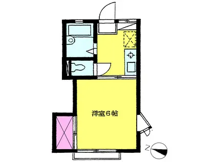 サニーハイツ(1K/1階)の間取り写真