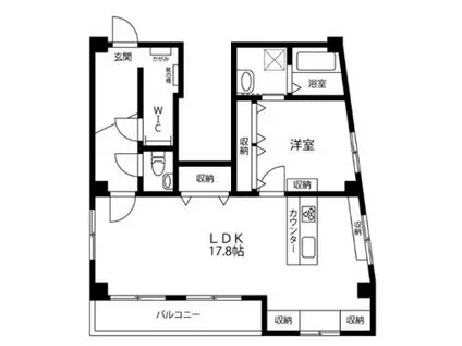 ベルデン日本橋(1LDK/6階)の間取り写真