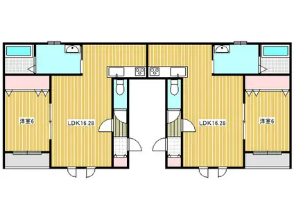ルゼルN(1LDK/2階)の間取り写真