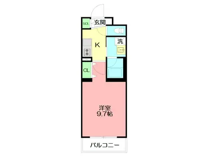 メゾンリヴェール(1K/2階)の間取り写真