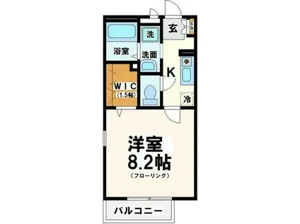 メゾンルミエール(1K/1階)の間取り写真