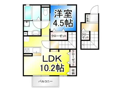グラン・アイール(1LDK/2階)の間取り写真