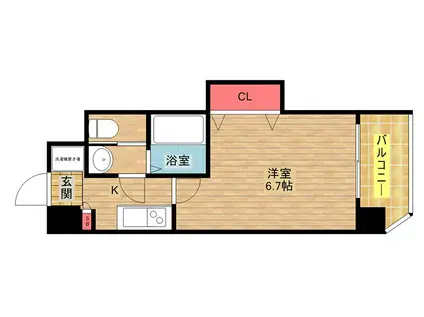 ラグゼドーム前I(1K/8階)の間取り写真