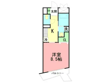 GRANDE MIR(1K/4階)の間取り写真