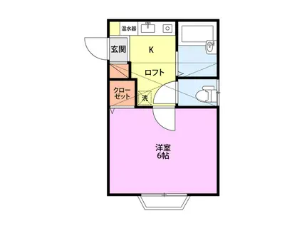 SAJA-Y2ND(1K/1階)の間取り写真