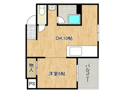 シャルム日商(1LDK/3階)の間取り写真