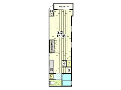 ツーリーフ大山(ワンルーム/3階)の間取り写真