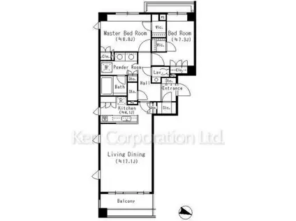 センチュリーフォレスト(2LDK/6階)の間取り写真