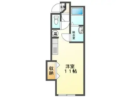 ＪＲ室蘭本線 鷲別駅 徒歩15分 2階建 築16年(ワンルーム/2階)の間取り写真