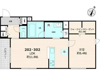 ヘキラン天神スクエア(1LDK/3階)の間取り写真