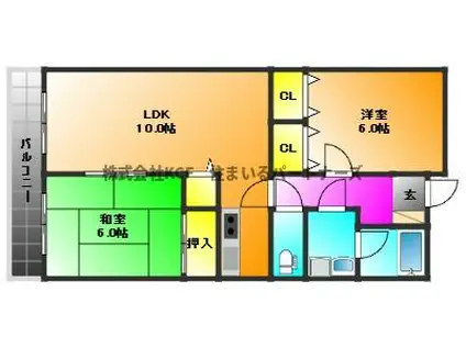 ハイツサンリバーV(2LDK/2階)の間取り写真