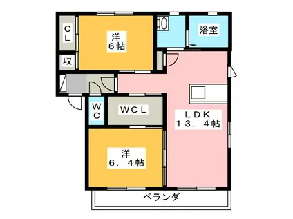 KINONE(2LDK/2階)の間取り写真