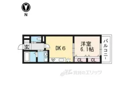 パトラス(1DK/2階)の間取り写真