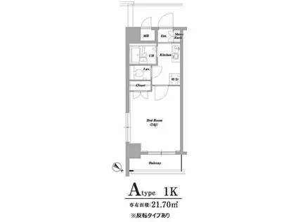 レジディア門前仲町(1K/2階)の間取り写真