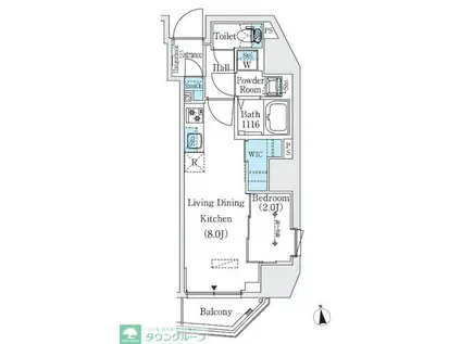 プライムブリス新御徒町(1LDK/8階)の間取り写真