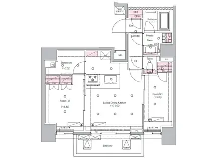 SYFORME ITABASHI III(2LDK/11階)の間取り写真
