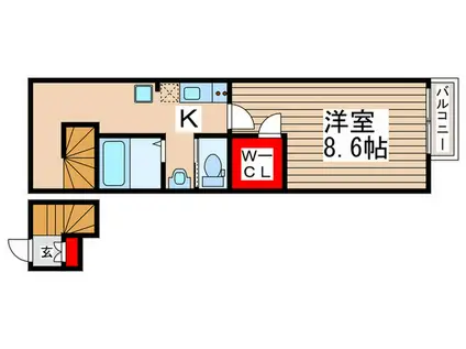 メゾンアスカ(1K/2階)の間取り写真