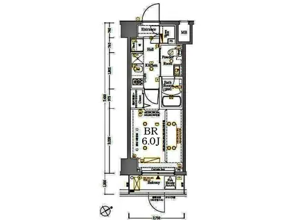LOG鶴見(1K/6階)の間取り写真