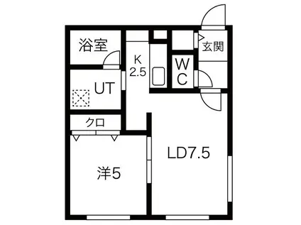 MODERNON9(1LDK/4階)の間取り写真