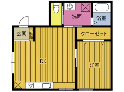 大州浜1丁目事務所&AP(1LDK/2階)の間取り写真