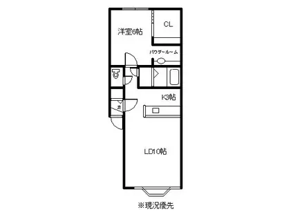 マーヴェラス(1LDK/1階)の間取り写真