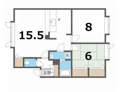 カサフロールII(2LDK/2階)の間取り写真