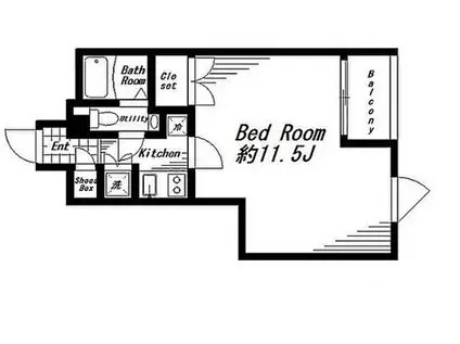 ビバリーホームズ代官山(1K/4階)の間取り写真