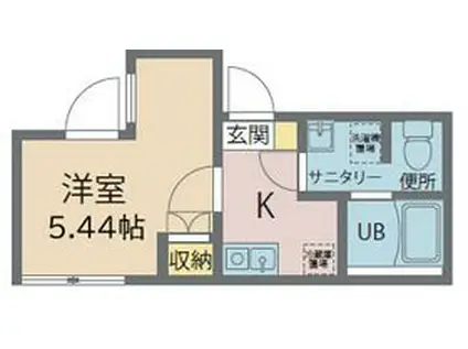 カインドネス王子神谷(1K/2階)の間取り写真