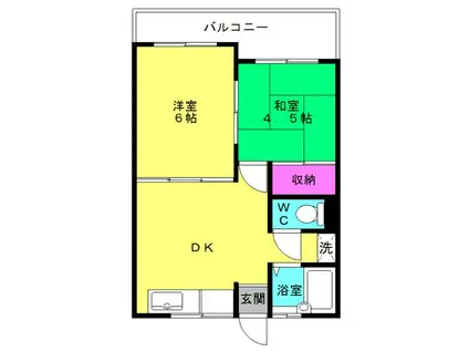 パールハイツ東二見(2DK/3階)の間取り写真