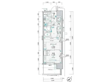 パレステージ川口並木(1DK/3階)の間取り写真