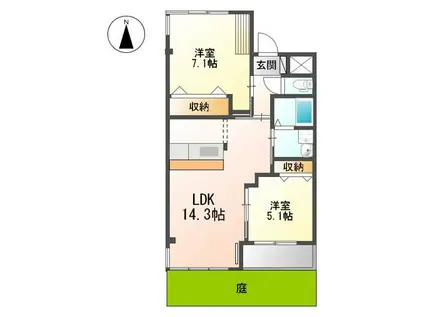 CREA21(2LDK/1階)の間取り写真