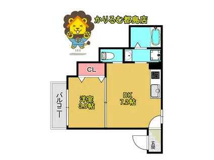 Z COURT 京橋(1DK/1階)の間取り写真