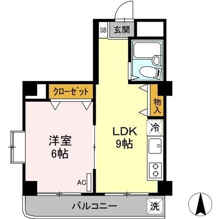 レジデンス板野 (1LDK/5階)の間取り写真