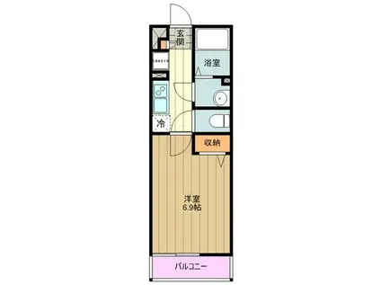 リブリ・GREEN CREST(1K/2階)の間取り写真