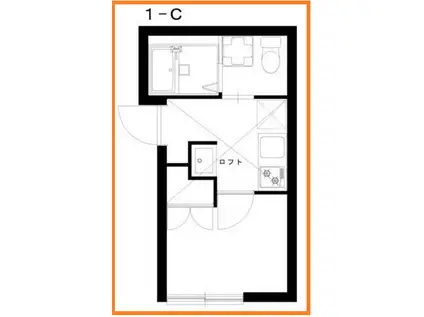 FABLISS生田(ワンルーム/1階)の間取り写真