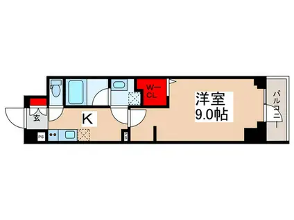 ALIVIS浦安(1K/1階)の間取り写真