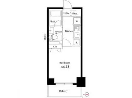 コートブランシェ(1K/1階)の間取り写真