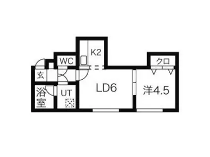 アビタ琴似2-2(1LDK/3階)の間取り写真