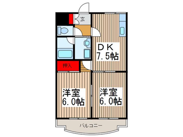 ＪＲ京浜東北線 西川口駅 徒歩9分 3階建 築37年(2DK/2階)の間取り写真