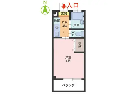 AMI-III(1DK/3階)の間取り写真