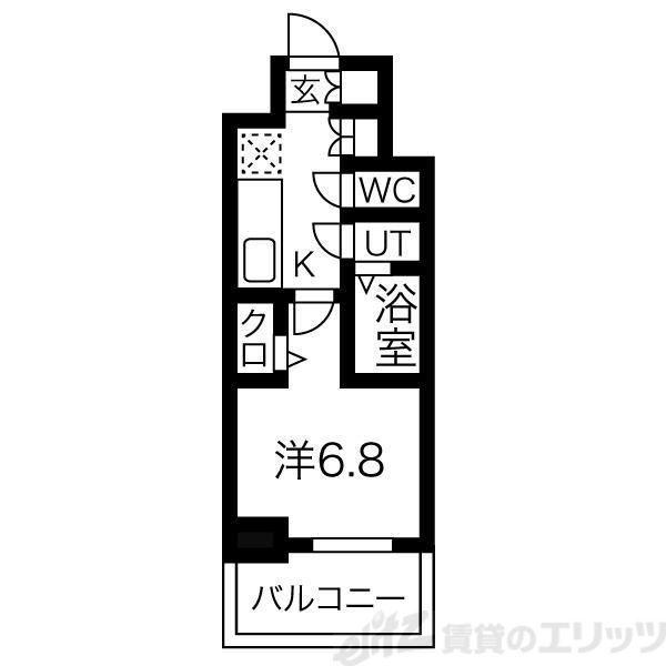 ES-GRANDE MINAMIMORIMACHI(1K/6階)の間取り写真