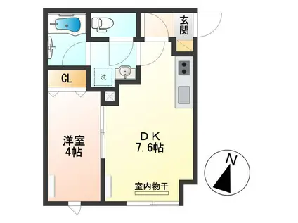 SAN SIRO(1DK/1階)の間取り写真