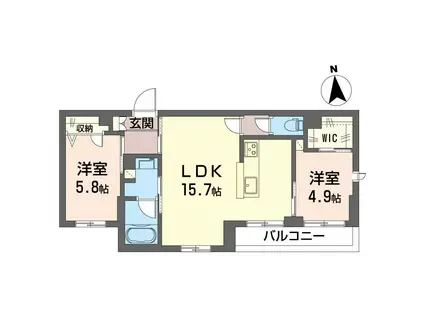 グレース二子(2LDK/1階)の間取り写真