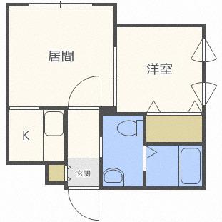 ティラ学園前(1LDK/4階)の間取り写真
