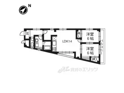 リーブル一ノ井(2LDK/3階)の間取り写真