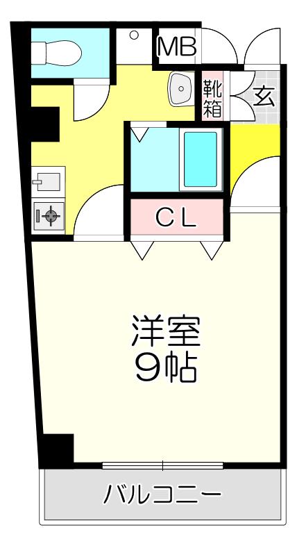 Mプラザ布施弐番館(1K/9階)の間取り写真